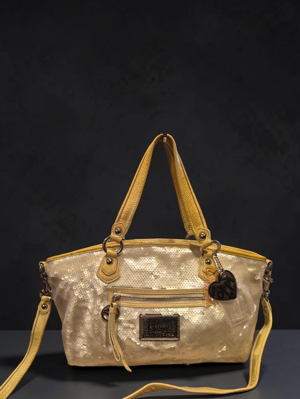 Coach Poppy RARE Vintage Sequin Rocker Convertible Satchel